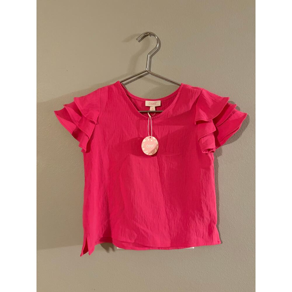 Oddi Boutique Brand Girls Blouse Size Medium Hot Pink